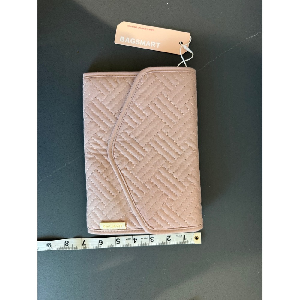 BAGSMART Quilted Travel Jewelry Organizer Case Soft Pink Magnetic‎ Closure NWT - Picture 7 of 9